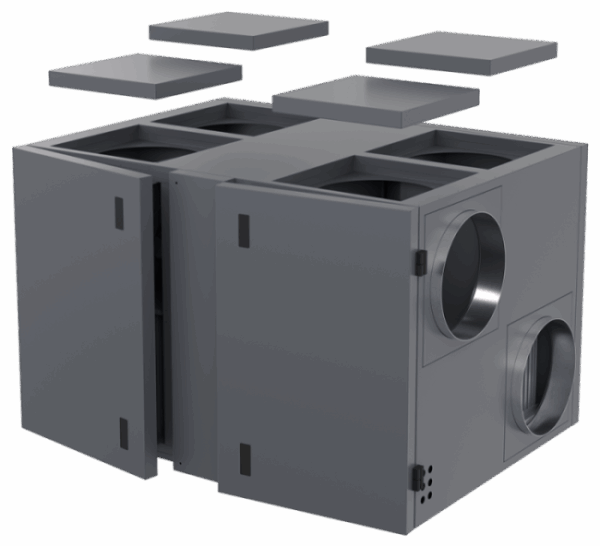 Компактная приточно-вытяжная установка серии ZPVR-N 2000 UWR ЕС